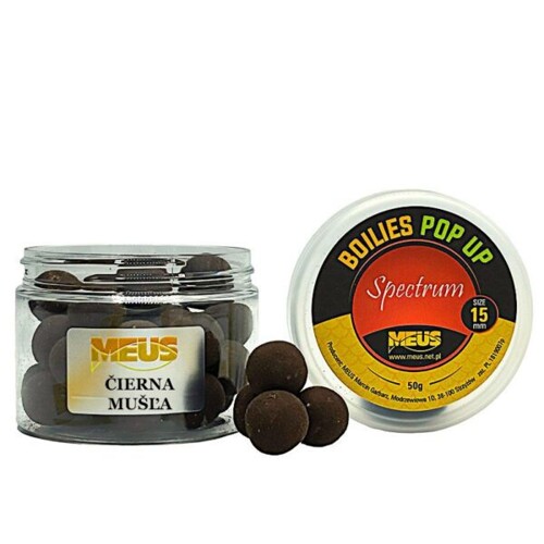 Boilies Spectrum Pop Up Černá mušle 15 mm