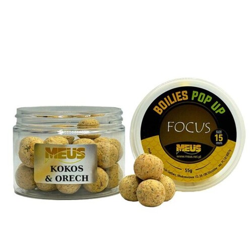 Boilies Focus Pop Up Kokos - Ořech 15 mm
