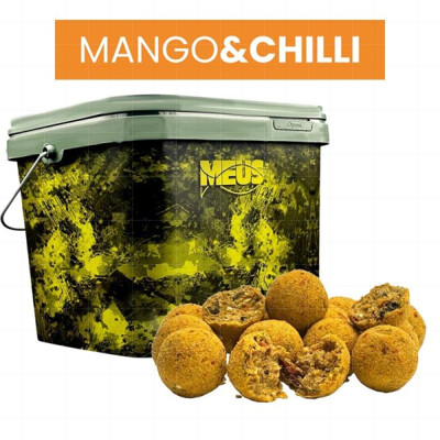 Boilies Challenge Hard Mango - Chilli 20 mm + kbelík zdarma